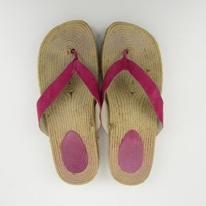 J Crew Pink Woven Flip Flop Sandals Made in Spain